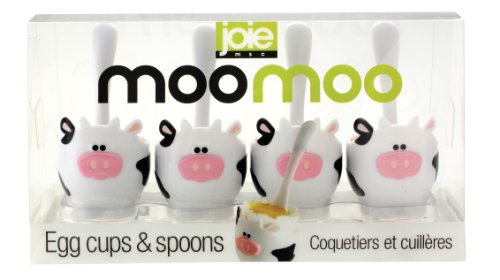 Joie Moo-Moo Egg Cups and Spoons, 8-Piece